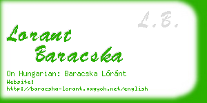 lorant baracska business card